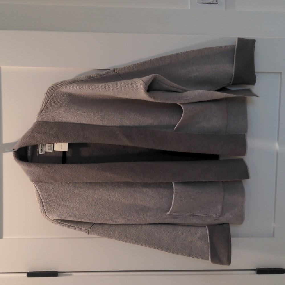 NWT Club Monaco double face cashmere blend cardigan, gray, size xs/s